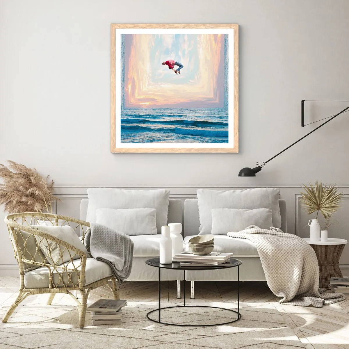 Poster în ramă de stejar deschis - Spre o altă dimensiune - 50x50 cm