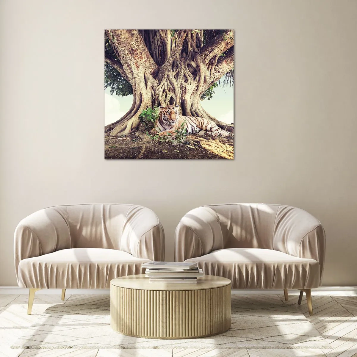 Tablou pe sticlă - O perspectivă din Geneză - 30x30 cm