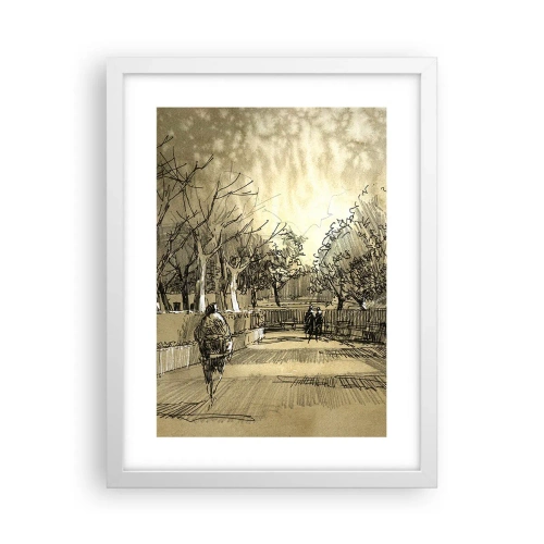 Poster în ramă albă - Un moment reținut cu pene - 30x40 cm