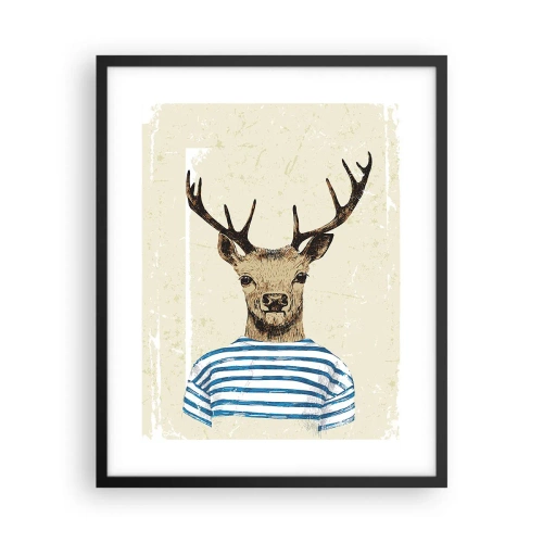 Poster în ramă neagră - Pentru că îmi plac cămășile cu dungi! - 40x50 cm