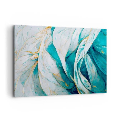 Tablou pe pânză - Abstractul albastru cu motiv auriu - 100x70 cm