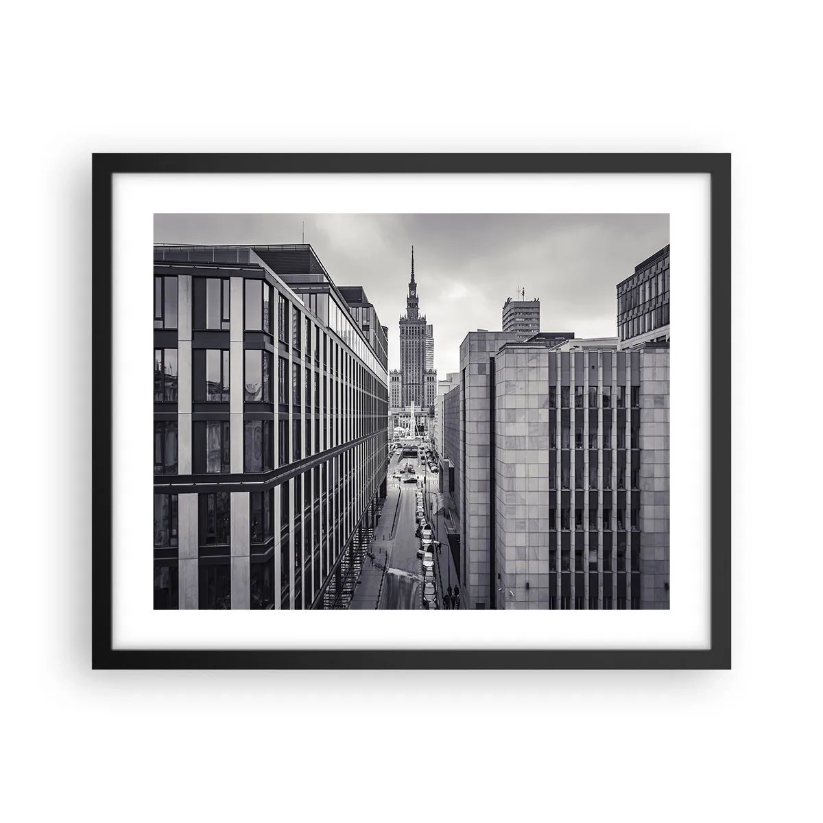 Poster în ramă neagră - Vale citadină din Varșovia - 50x40 cm