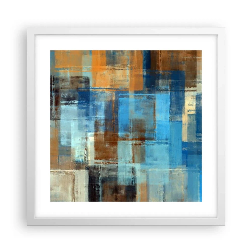 Poster în ramă albă - Prin valul albastru - 40x40 cm