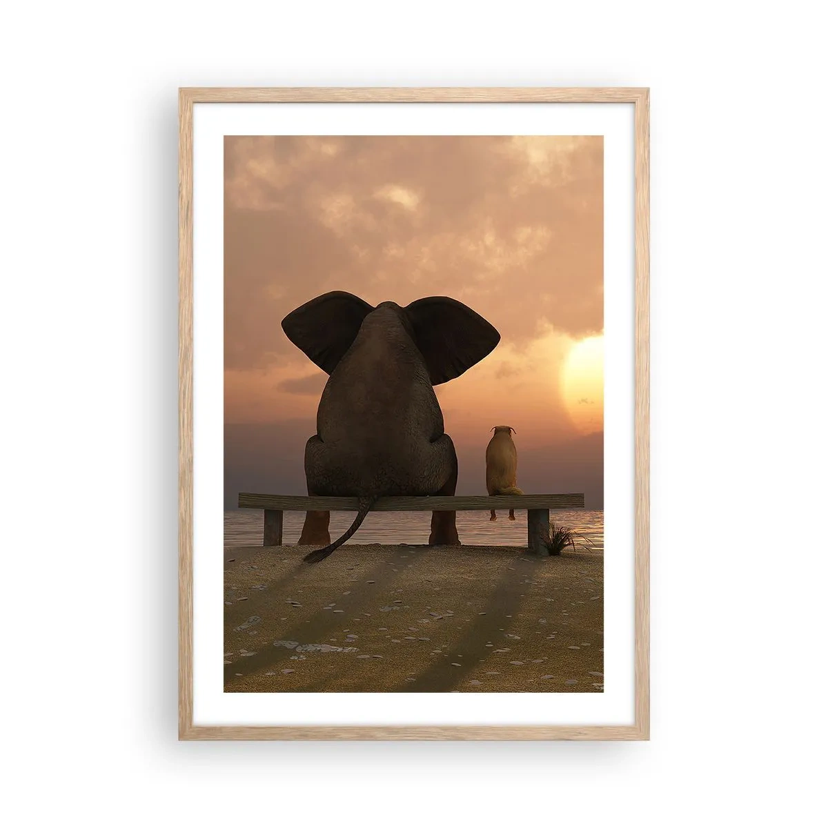 Poster în ramă de stejar deschis - Este bine să tăcem împreună - 50x70 cm