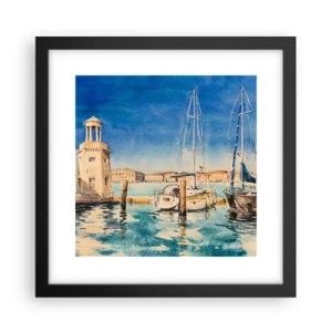 Poster în ramă neagră - Laguna însorită - 30x30 cm