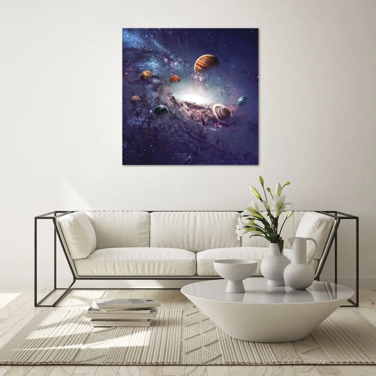 Tablou pe sticlă - Sistemul de dans solar - 30x30 cm