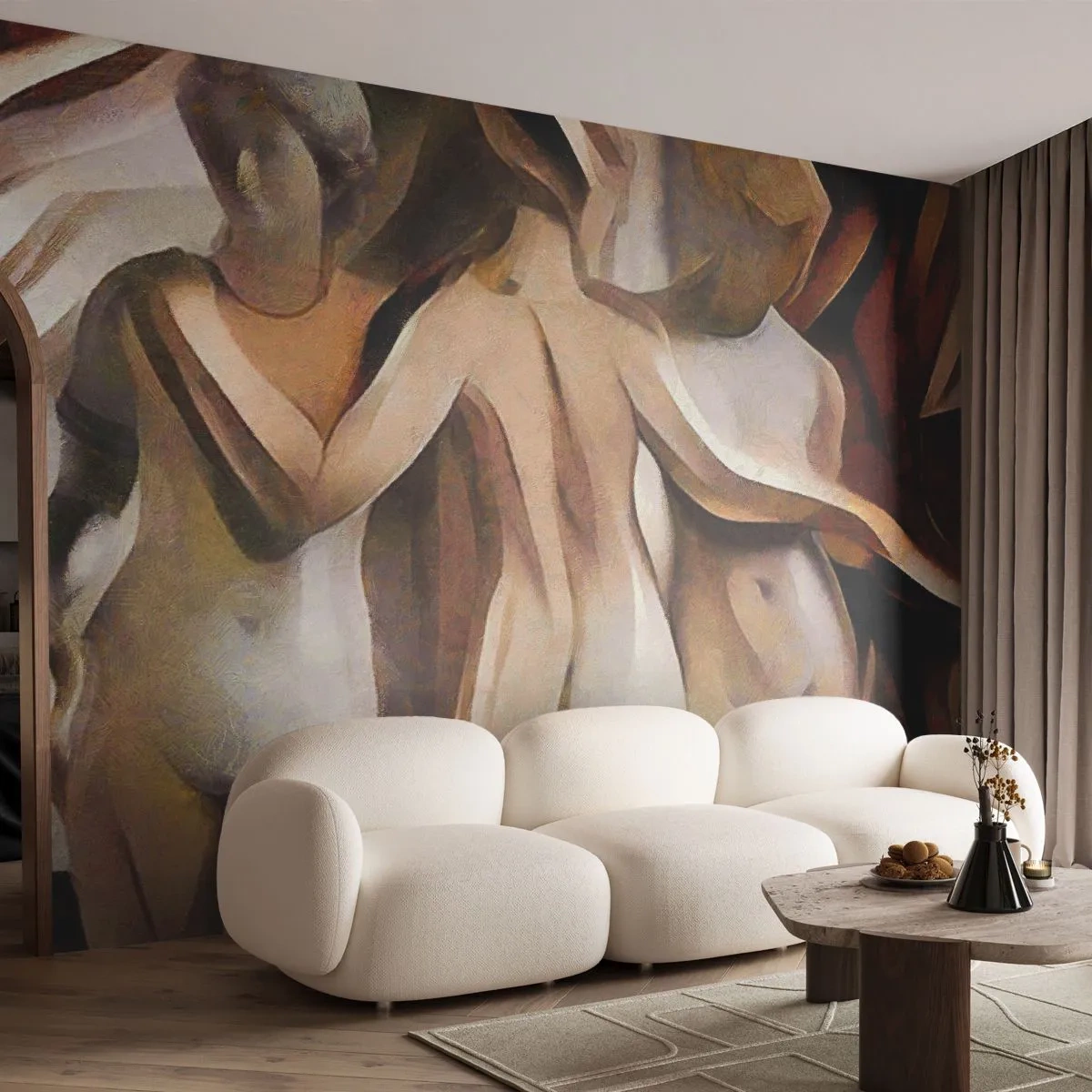Tapet Standard Eco - Trei Grații 2.0 - Femeie, Cubism, Bucată - 400x280 cm