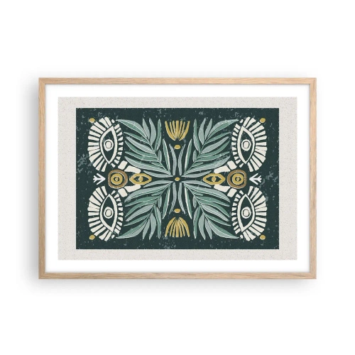 Poster în ramă de stejar deschis - Ca un decupaj folcloric - 70x50 cm