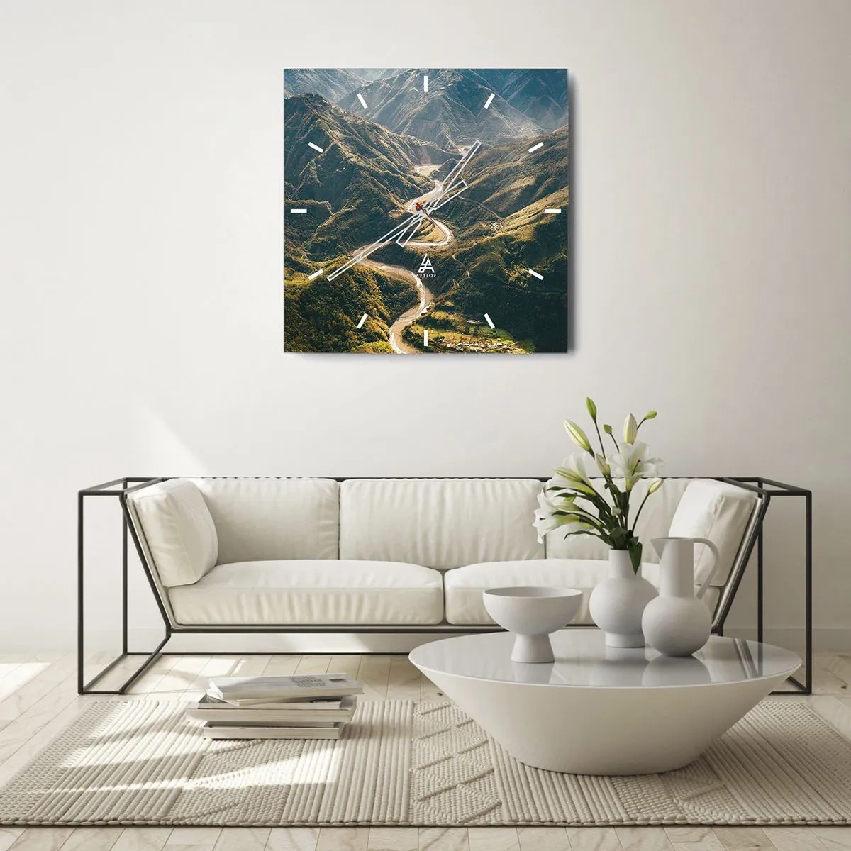 Ceas de perete - Ceas pe sticlă - Direct din inima munților - 30x30 cm