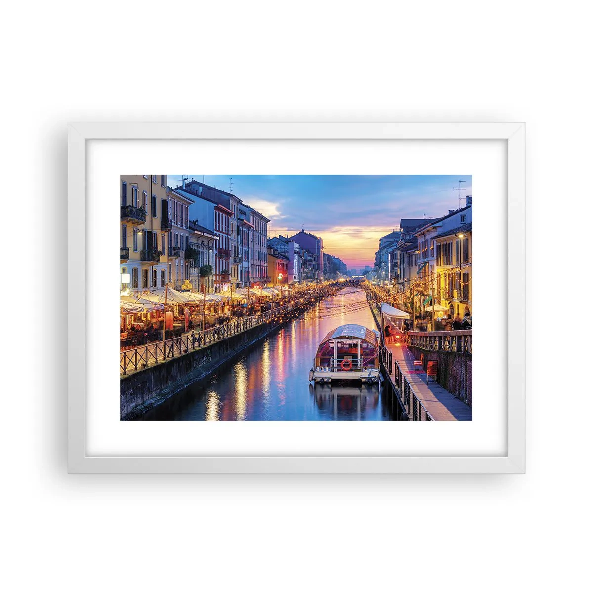 Poster în ramă albă - O seară de lumină și distracție - 40x30 cm
