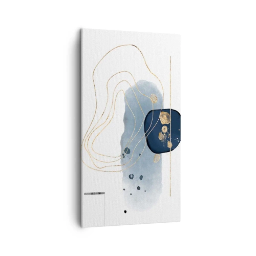 Tablou pe pânză - Fantezie albastru-auriu - 45x80 cm