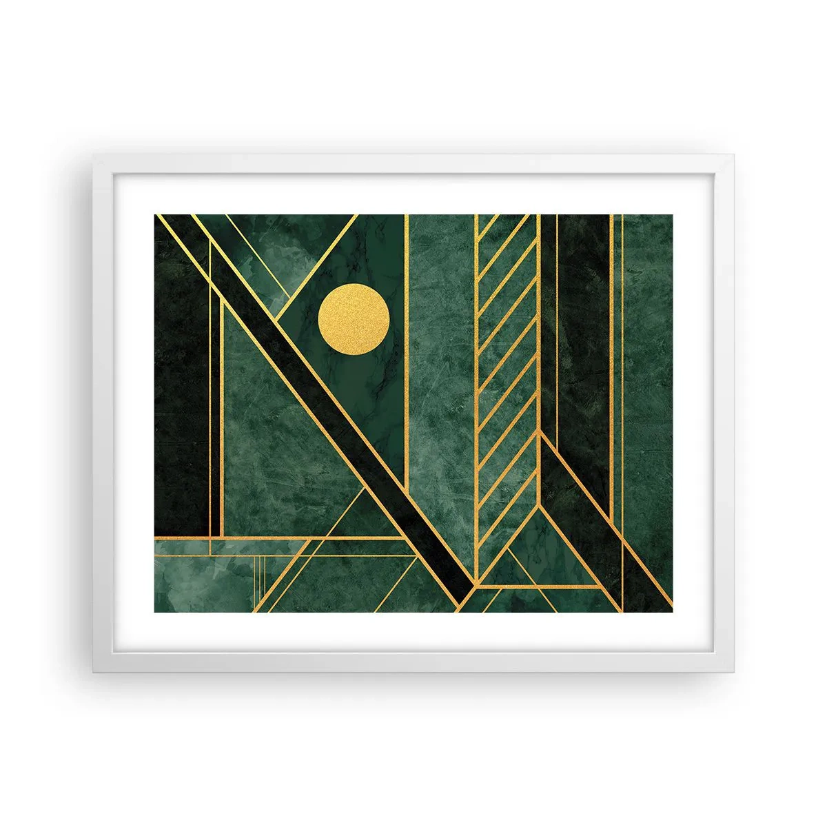 Poster în ramă albă - Dinamica aurului și a azurului - 50x40 cm