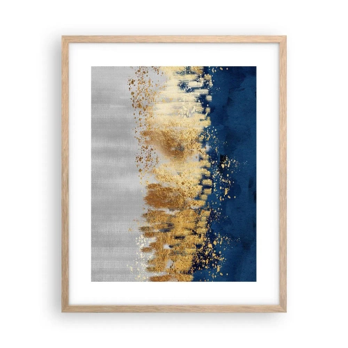 Poster în ramă de stejar deschis - Compoziție modernă cu bliț - 40x50 cm