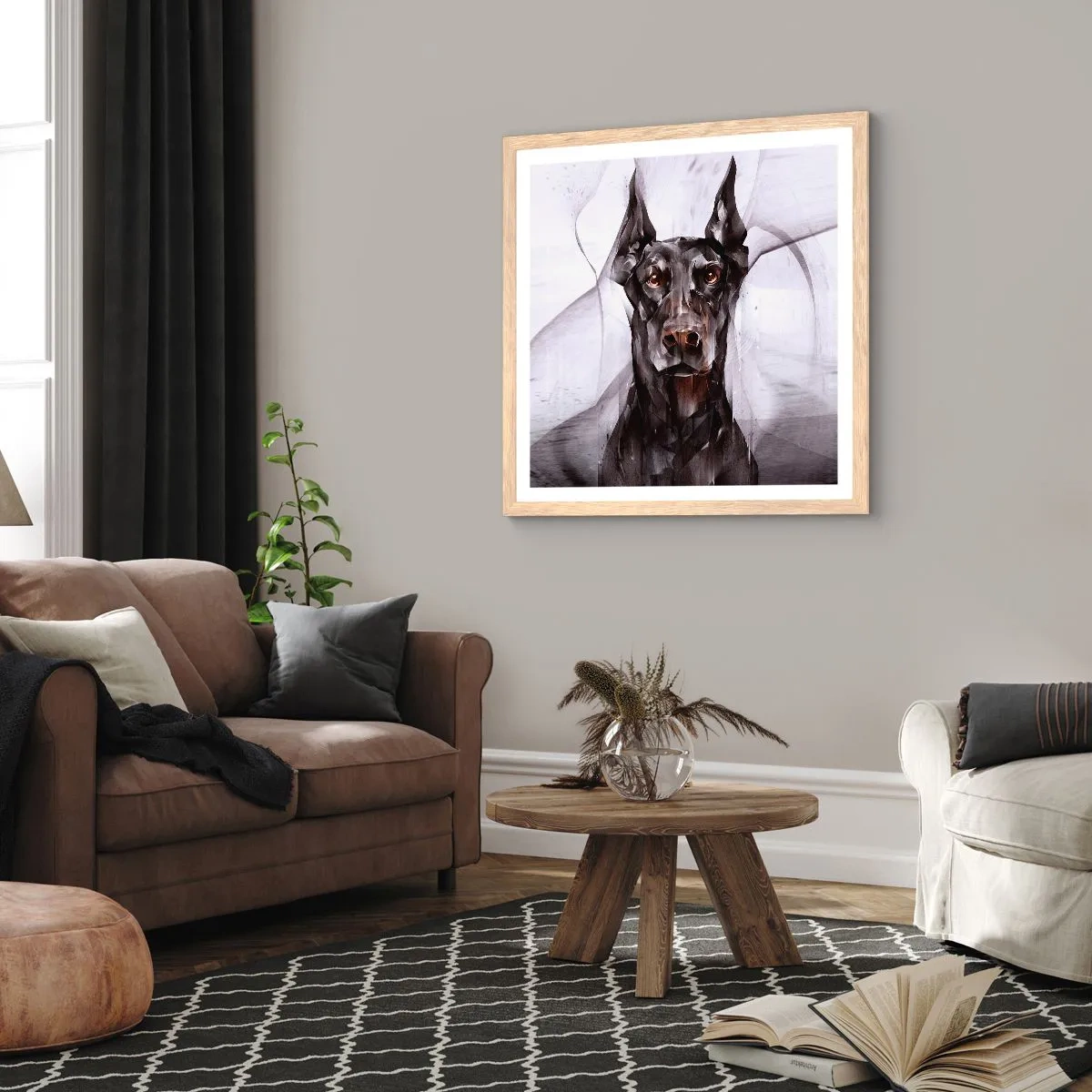 Poster în ramă de stejar deschis - Născut cu noblețe - 60x60 cm