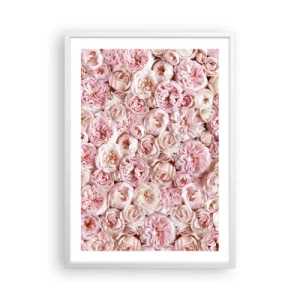 Poster în ramă albă - Presărat cu trandafiri - 50x70 cm