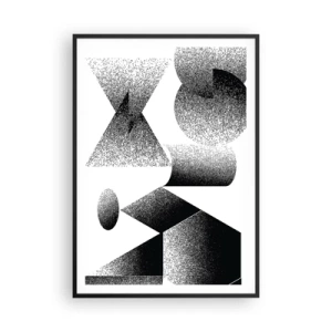 Poster în ramă neagră - Unghiuri și ovale - 70x100 cm