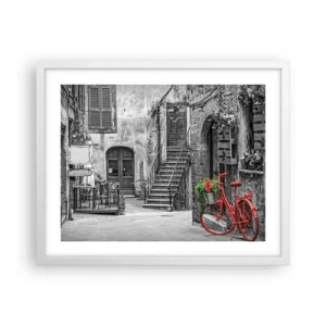 Poster în ramă albă - Alee din Toscana - 50x40 cm