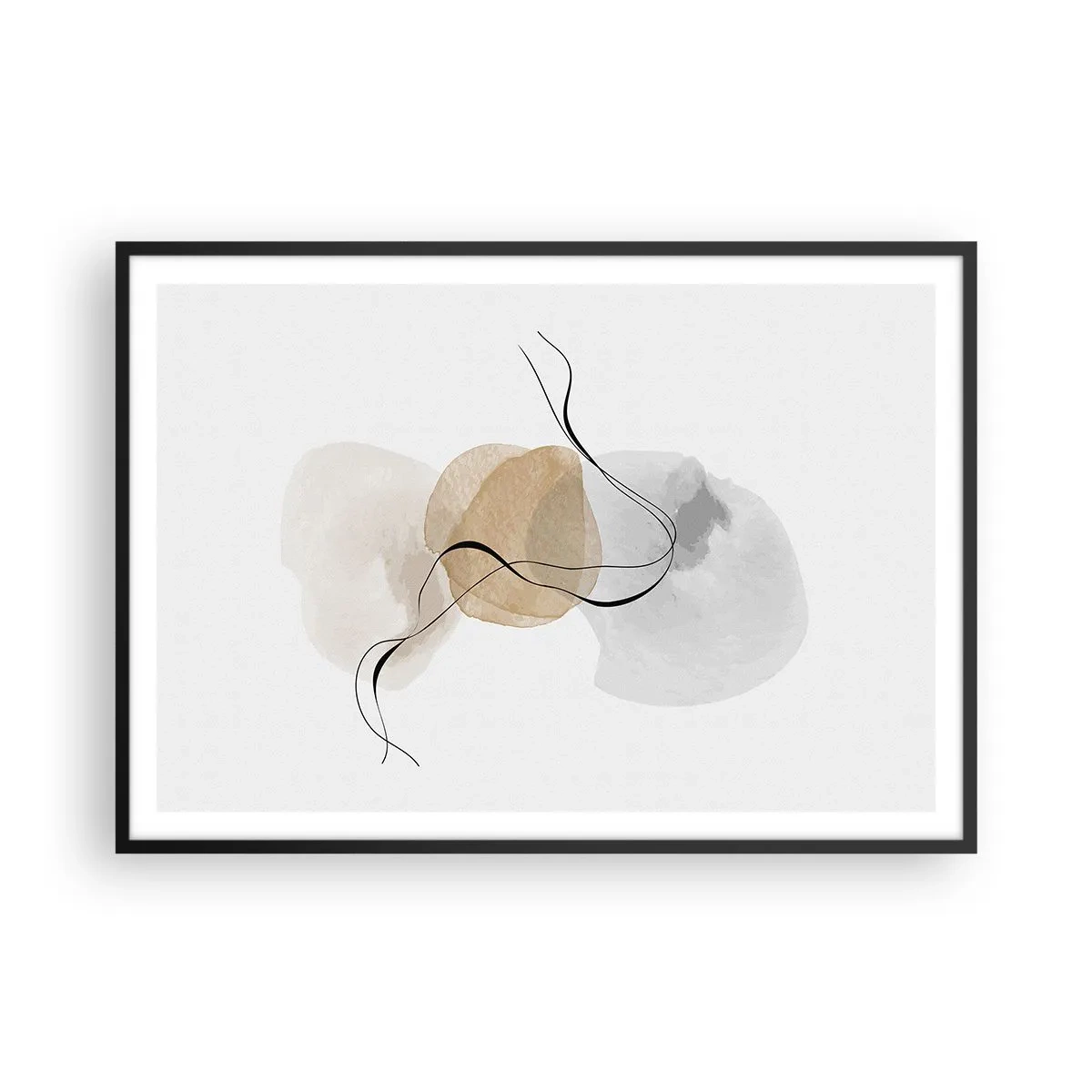 Poster în ramă neagră - Mărgele de aer - 100x70 cm