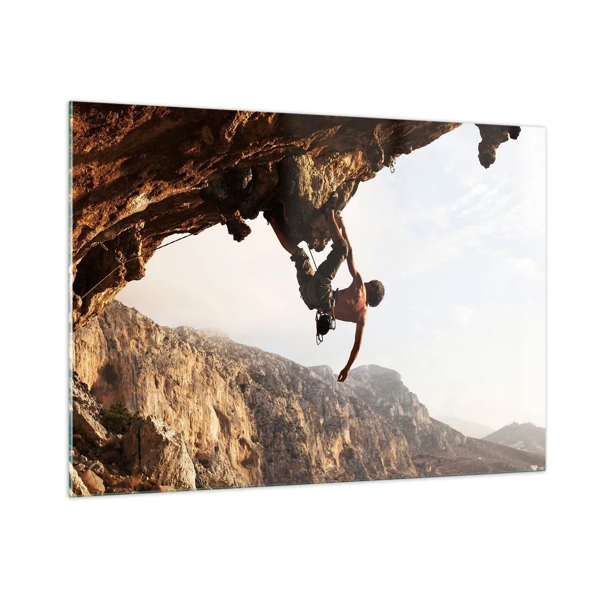 Tablou pe sticlă - Lumea s-a micșorat într-un pumn pe un afloriment de bolovani - 100x70 cm