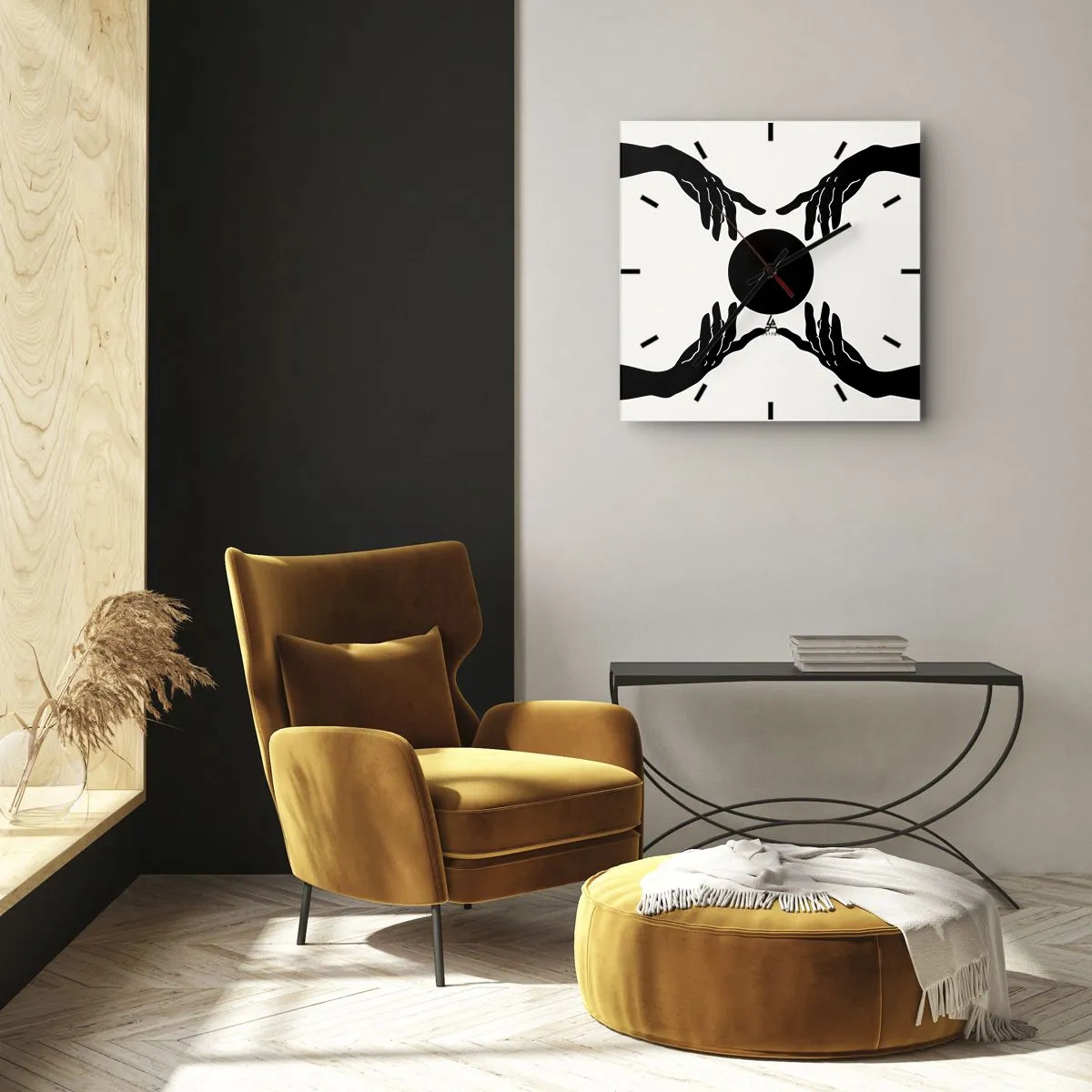 Ceas de perete - Ceas pe sticlă - Semnul secret - 40x40 cm