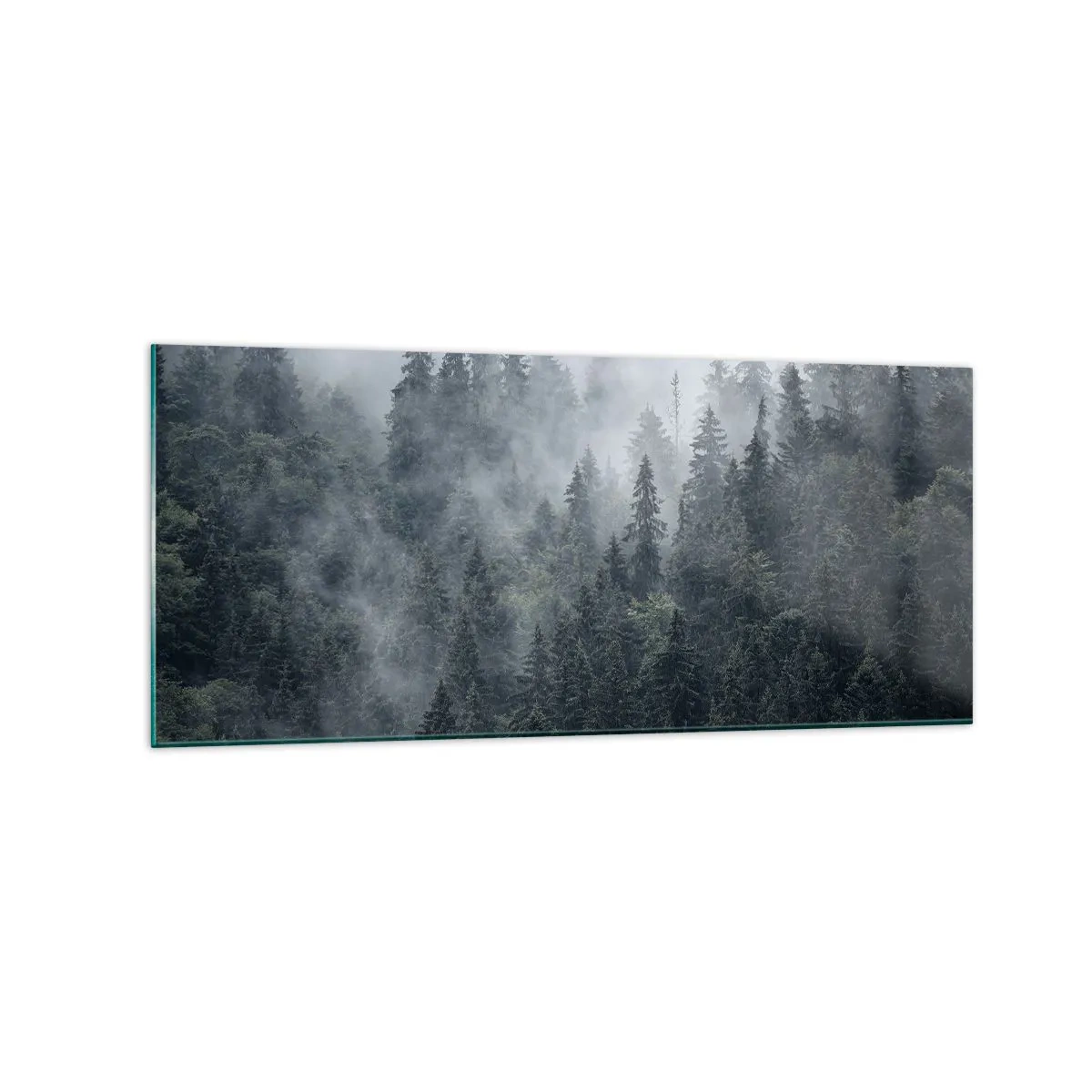 Tablou pe sticlă - Zori de pădure - 120x50 cm