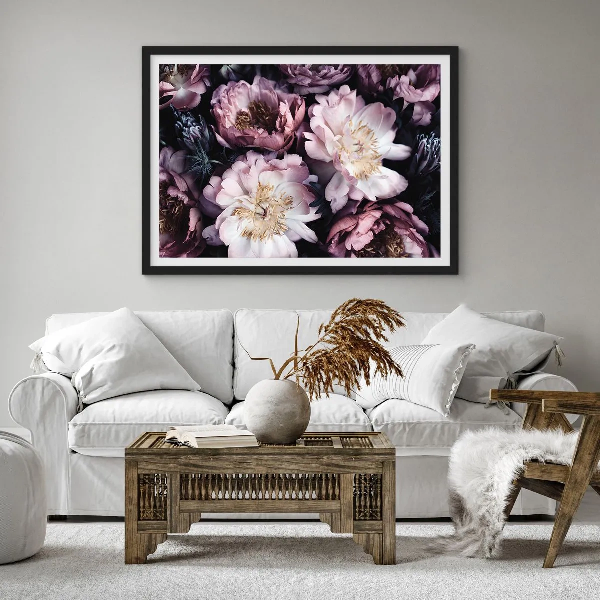 Poster în ramă neagră - Buchet în stil vechi - 50x40 cm