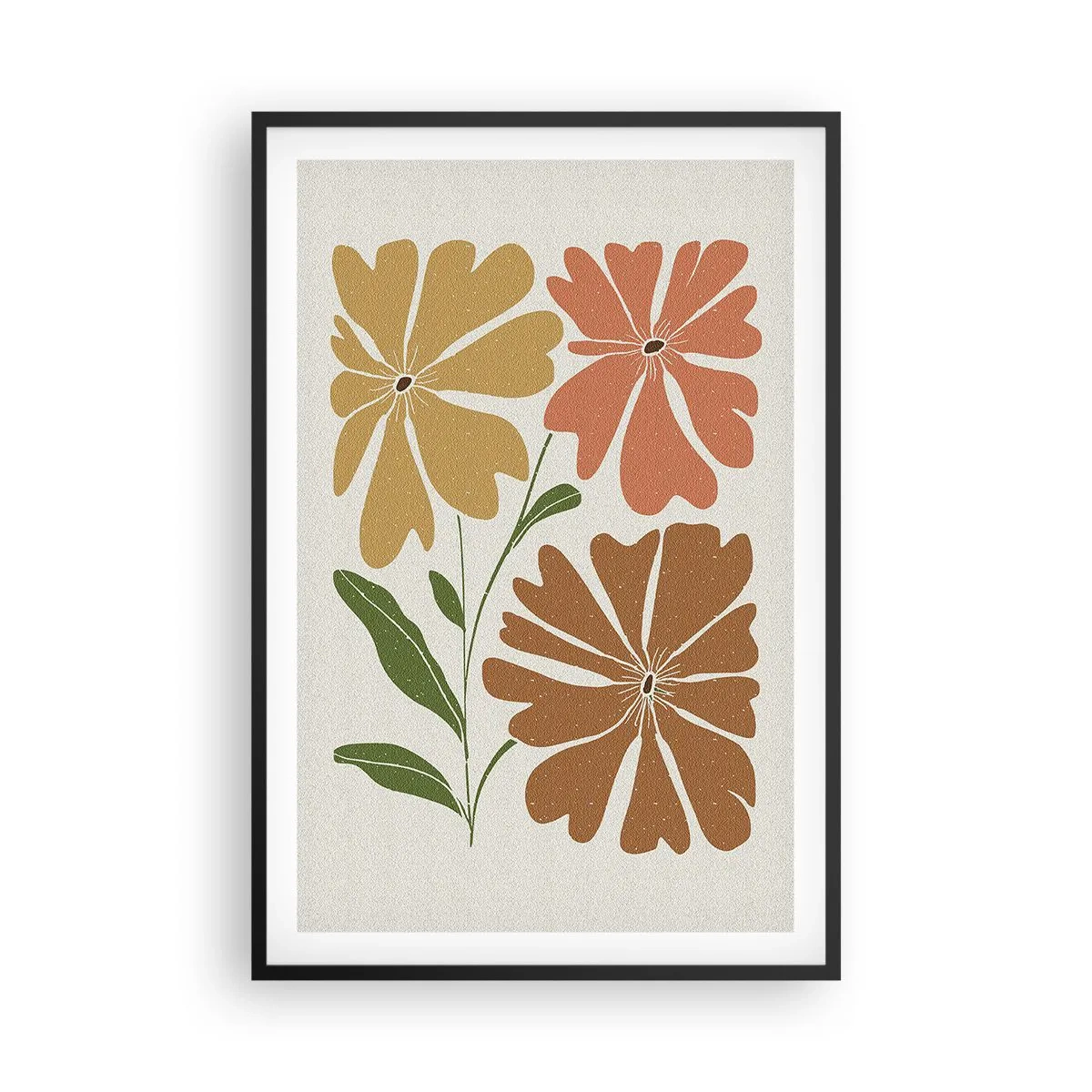 Poster în ramă neagră - Natură și geometrie - 61x91 cm