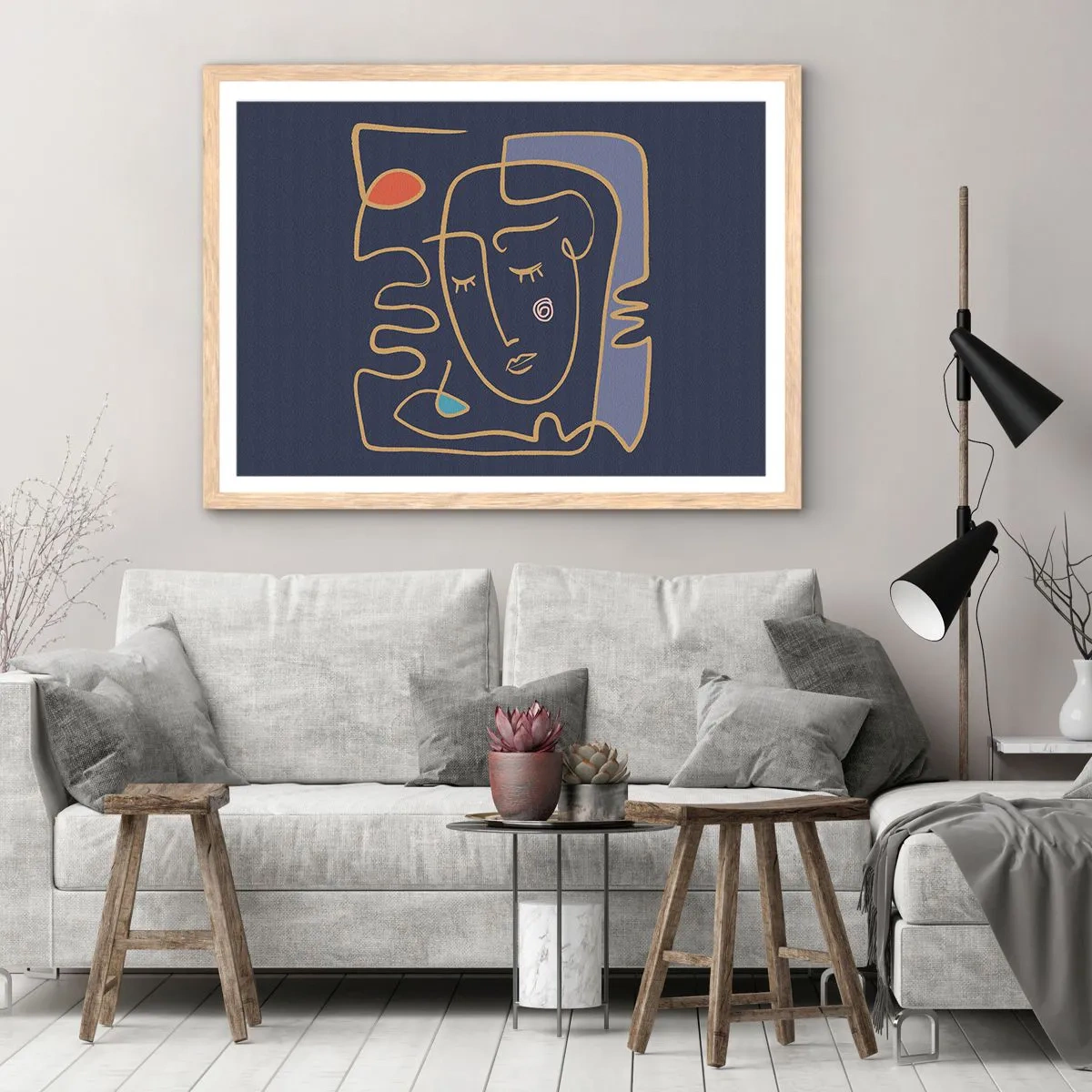 Poster în ramă de stejar deschis - În reverie - 100x70 cm