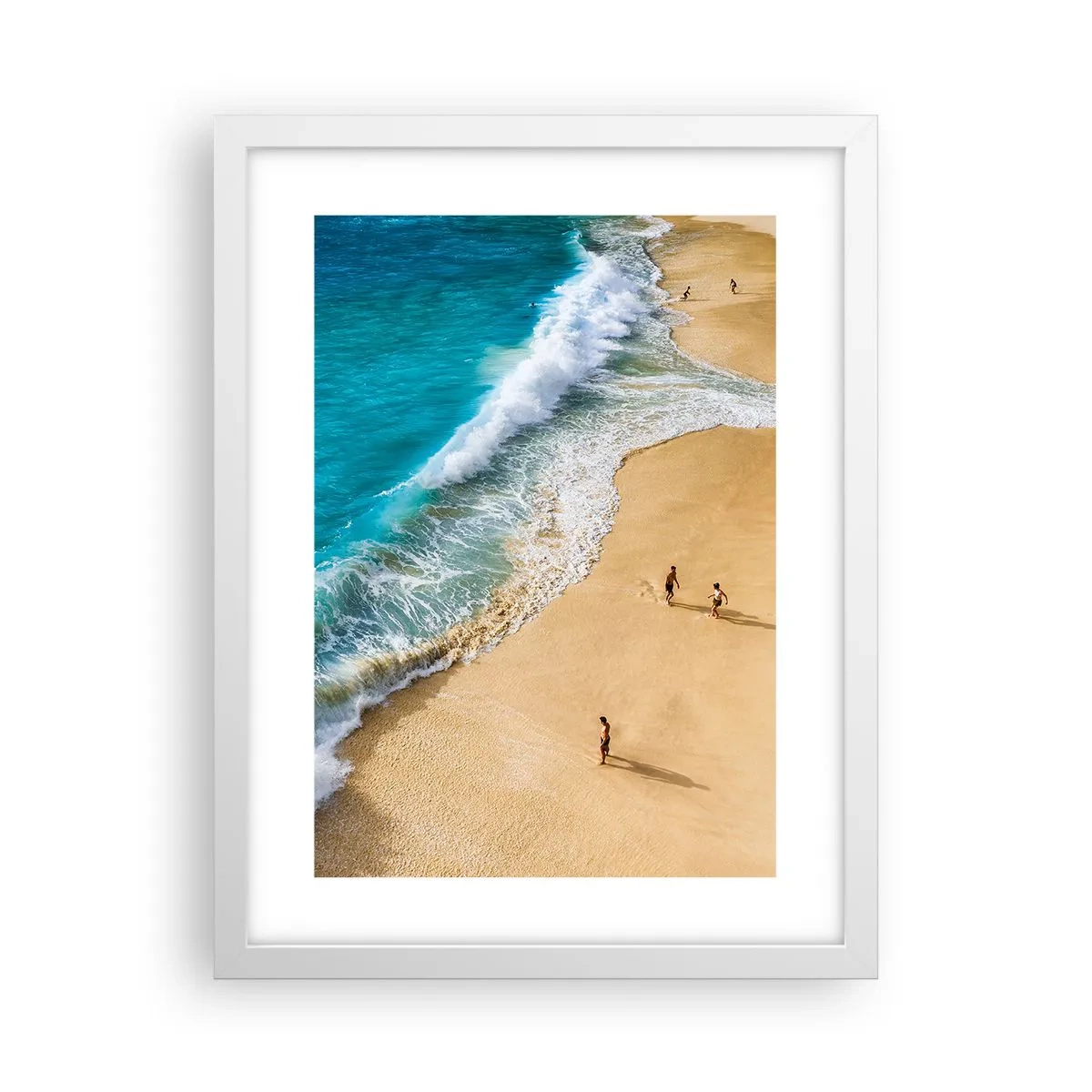 Poster în ramă albă - Și apoi soarele, plaja... - 30x40 cm