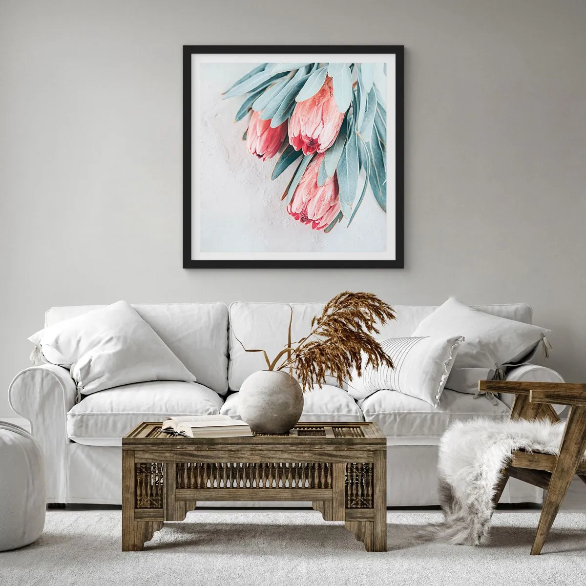 Poster în ramă neagră - Rușinate de propria lor frumusețe - 60x60 cm