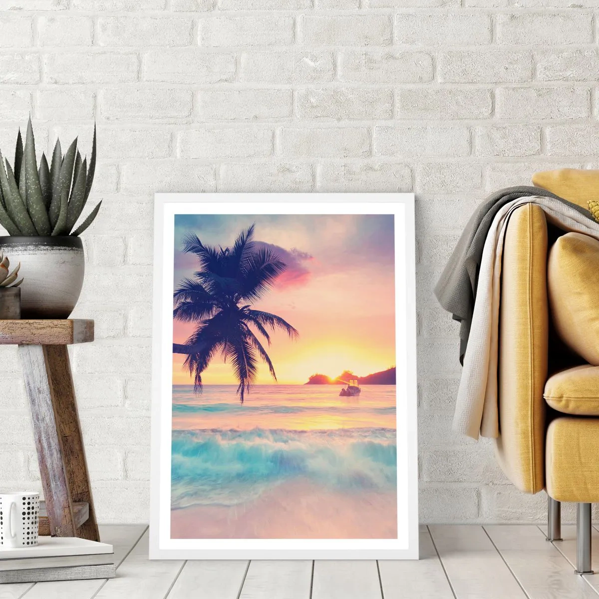 Poster în ramă albă - O seară în golf - 70x100 cm