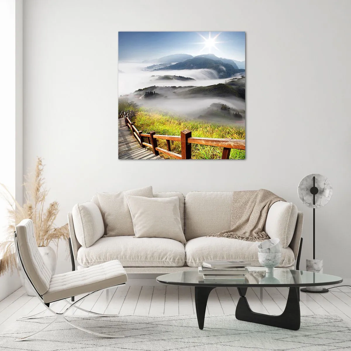 Tablou pe sticlă - Țesut de strălucire și ceață - 50x50 cm