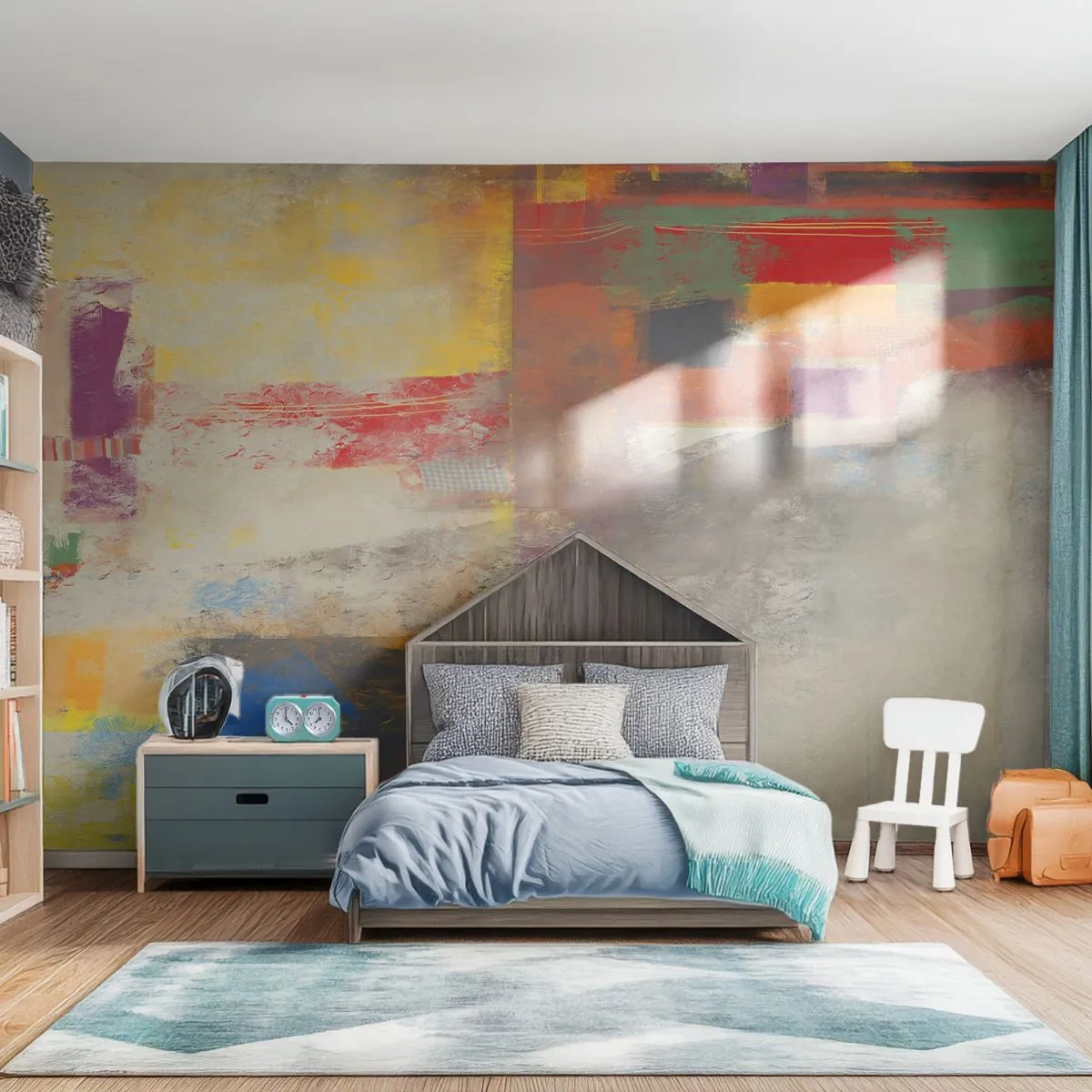 Tapet Premium Sand - Geometria culorilor - Abstracția, Bucată, Pictura - 300x210 cm