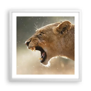 Poster în ramă albă - Încearcă să nu asculți - 50x50 cm