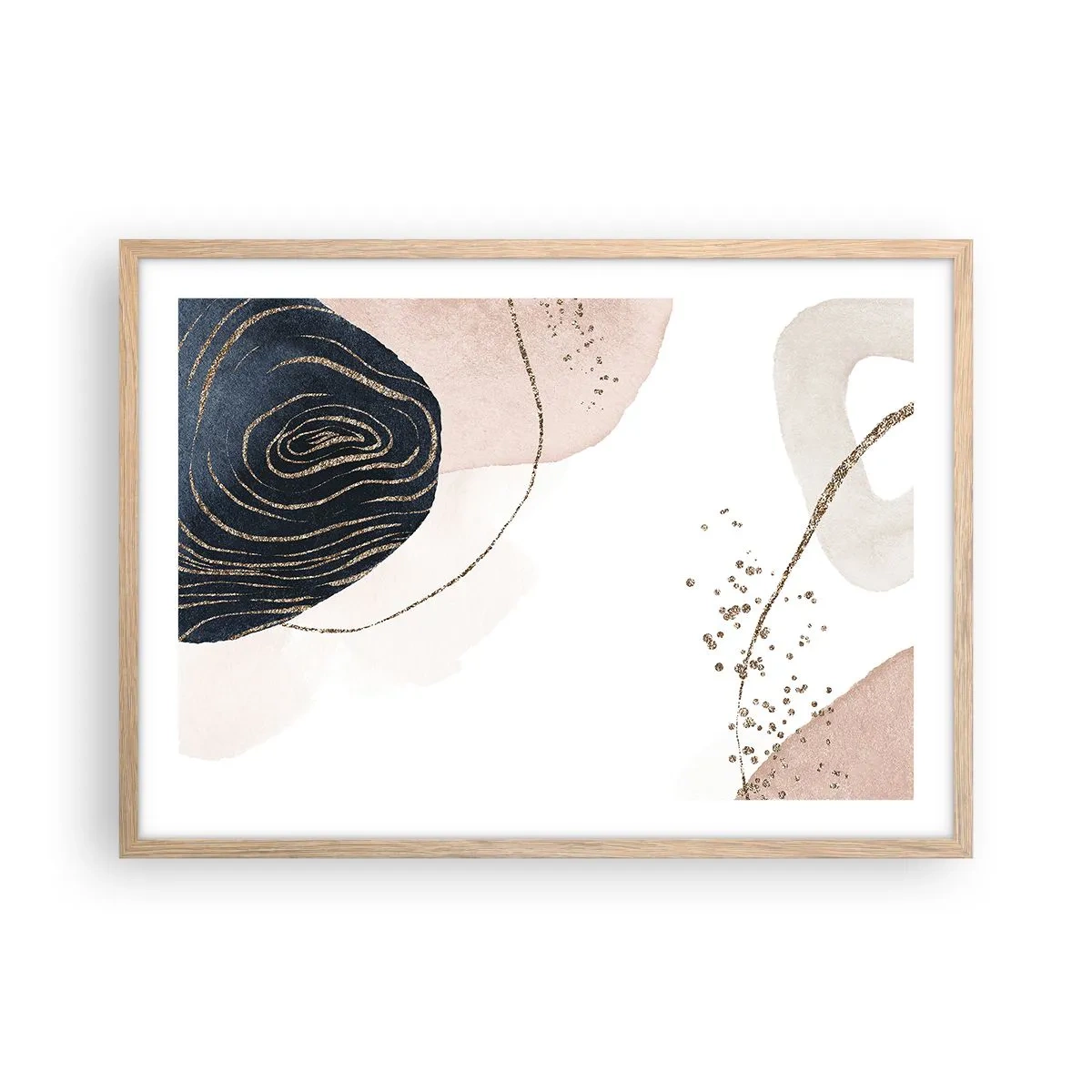 Poster în ramă de stejar deschis - Totul curge - 70x50 cm