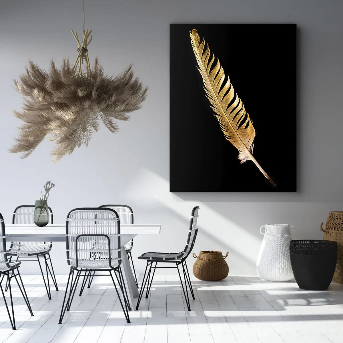 Tablou pe pânză - Pană aurie perfectă - 50x70 cm