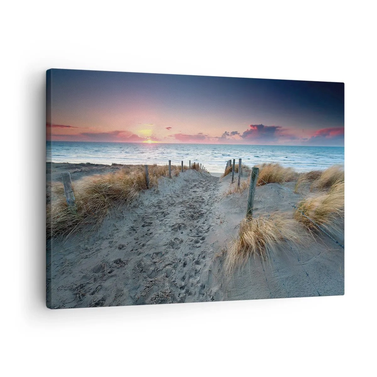 Tablou pe pânză Canvas - Calea care duce la plajă la apus - 70x50cm - Ai revărsat un curcubeu cu splendoare radiantă... - Decorațiune modernă pentru perete pentru living și dormitor ARTTOR