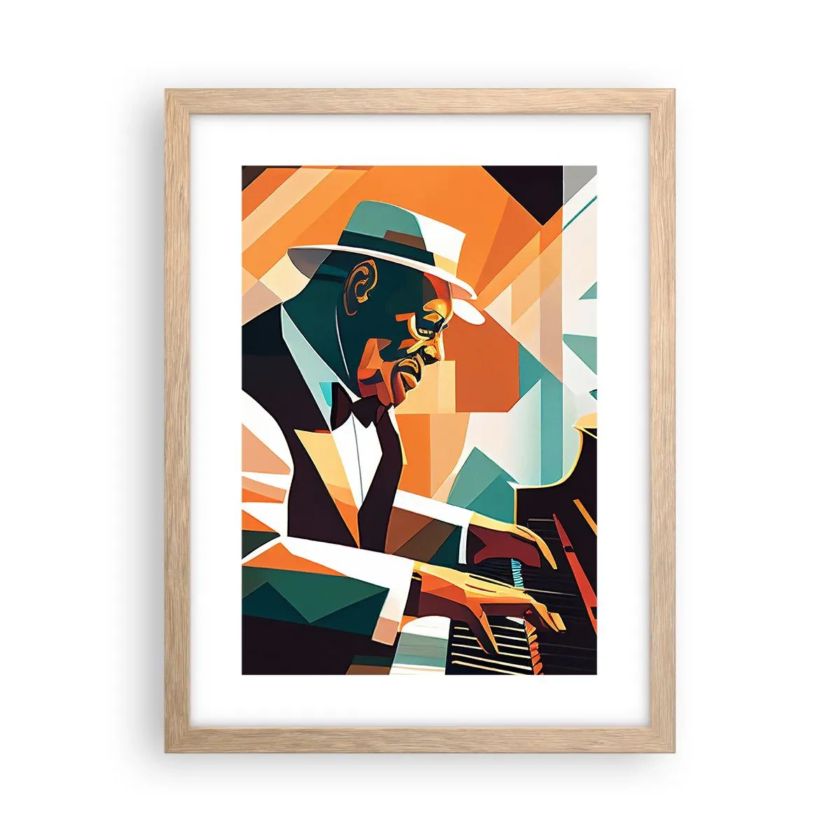 Poster în ramă de stejar deschis - Numai jazz - 30x40 cm