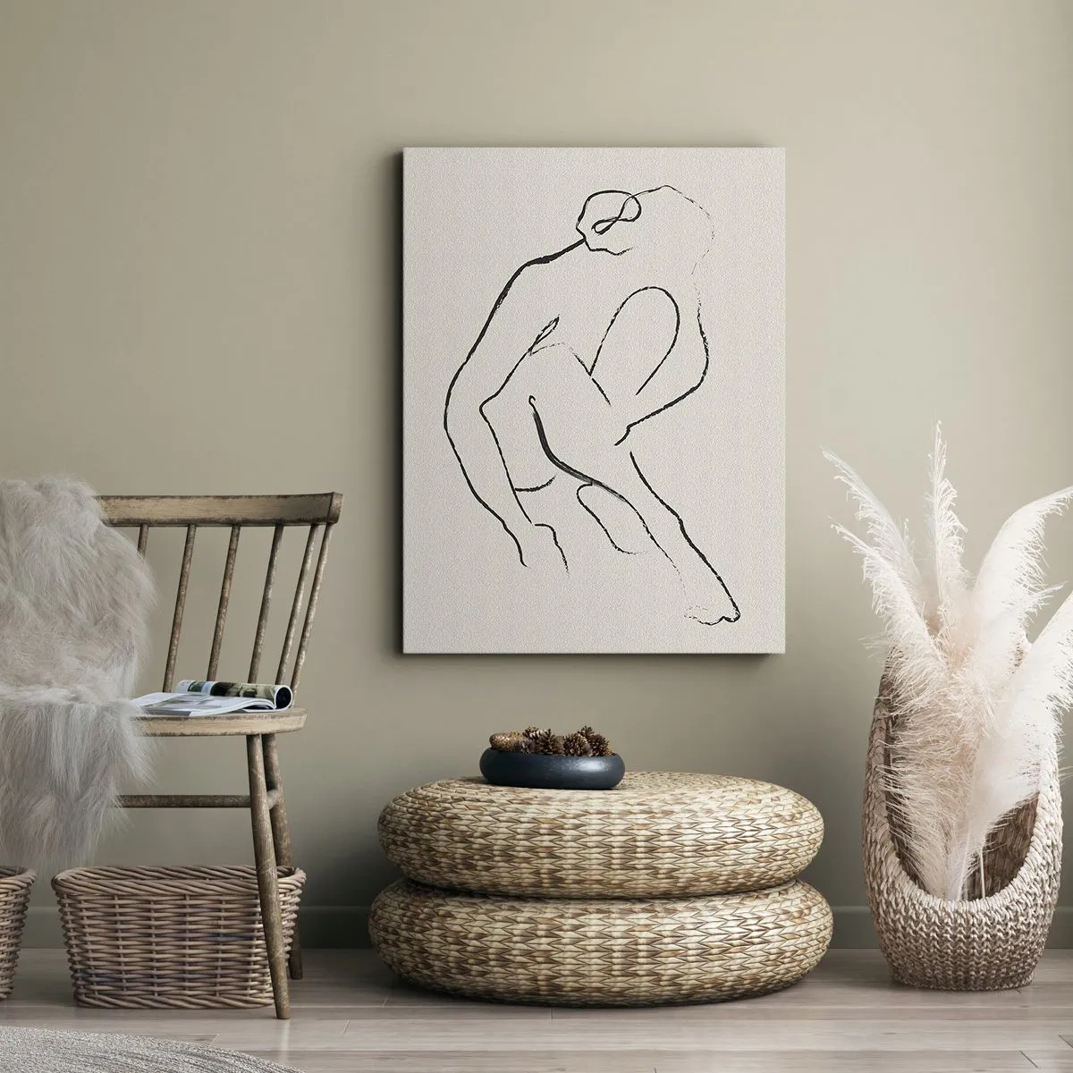 Tablou pe pânză - Schiță intimă - 45x80 cm