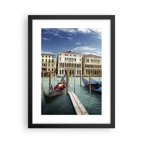Poster în ramă neagră - Palate în albastru - 30x40 cm