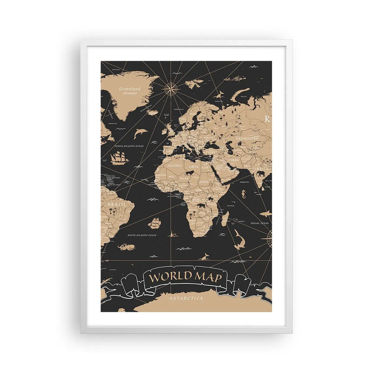 Poster în ramă albă - Limitele lumii mele - 50x70 cm