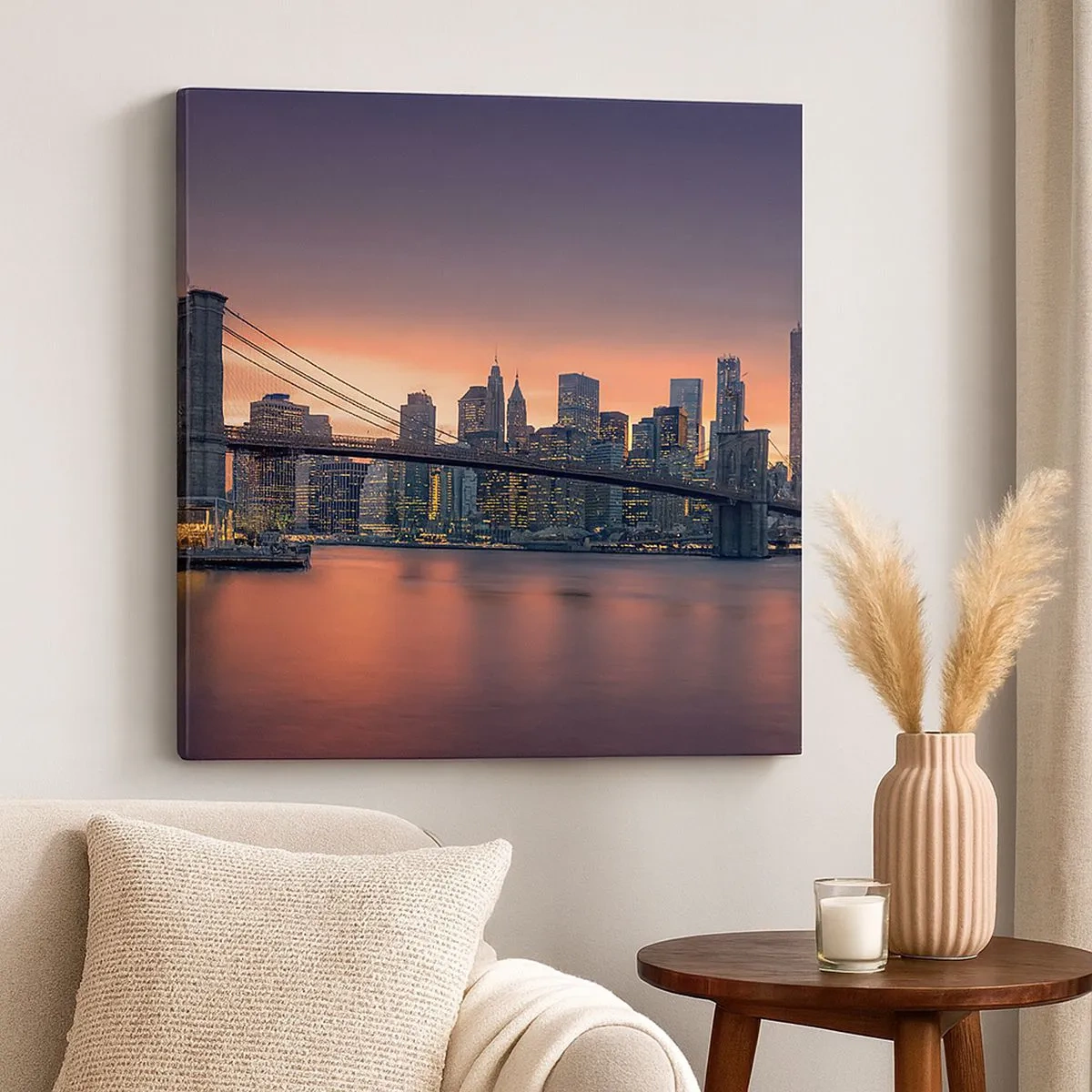 Tablou pe pânză - Scufundate în tăcerea liliachie - 30x30 cm