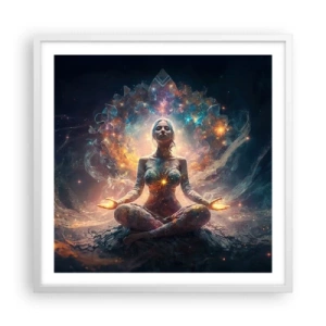 Poster în ramă albă - Flux de energie bună - 60x60 cm