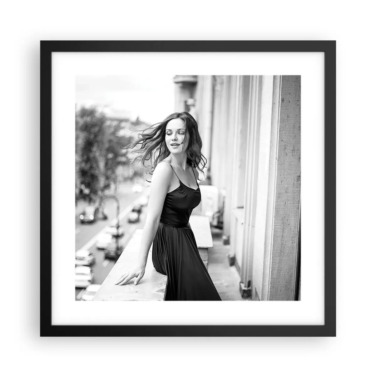 Poster în ramă neagră - Cu siguranță e o fată pariziană - 40x40 cm