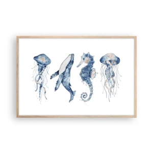 Poster în ramă de stejar deschis - Fauna marină sălbatică - 91x61 cm