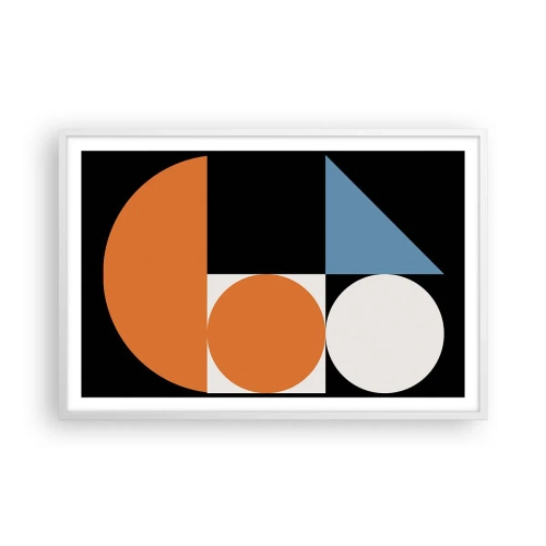 Poster în ramă albă - Sistem de figuri - 91x61 cm