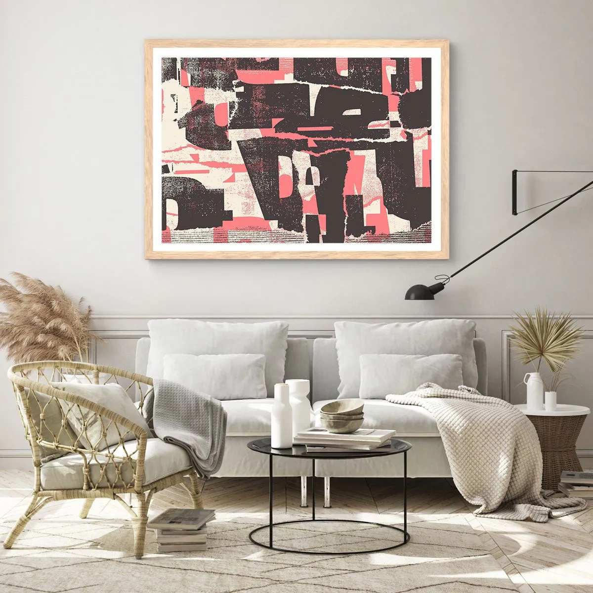 Poster în ramă de stejar deschis - Toată această agitație - 100x70 cm