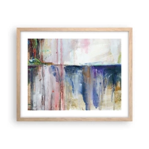 Poster în ramă de stejar deschis - Impresii și asociații colorate - 50x40 cm