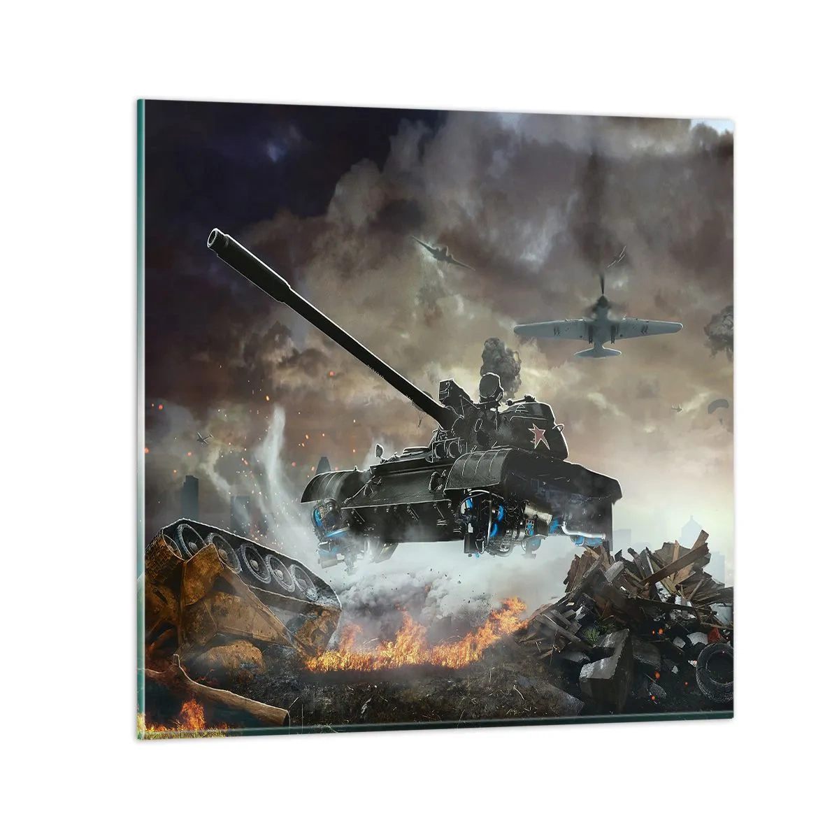 Tablou pe sticlă - Bătălia este teribilă și frumoasă - 40x40 cm