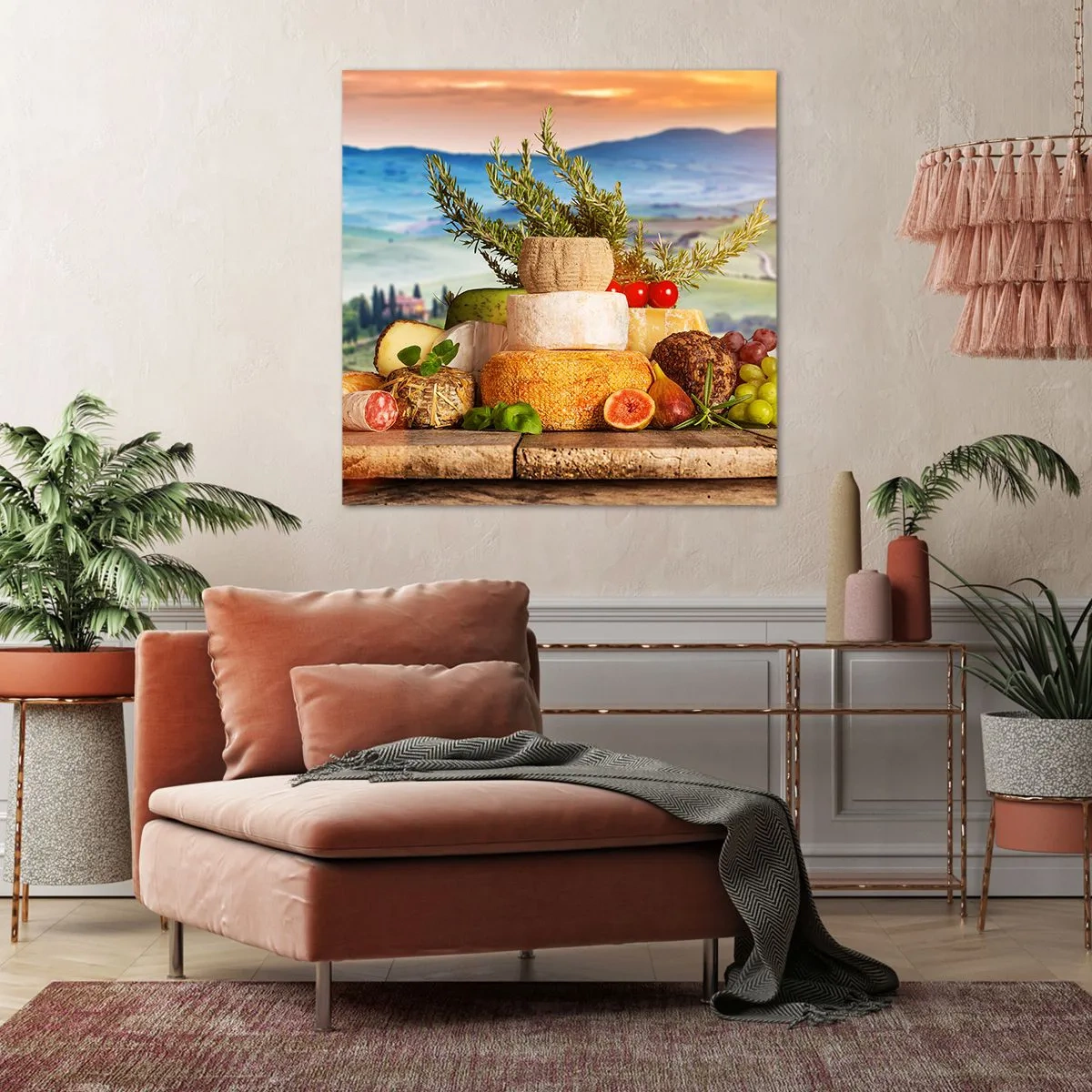 Tablou pe pânză - Bucurie de viață în stil italian - 70x70 cm